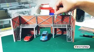 Brick modular garage. Scale 1:43.
