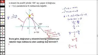 11.sınıf Parabol Soru Çözümü - 8  |  AYT ve ÖSYM tarzı
