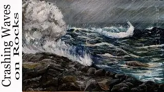 Seascape Acrylic  Painting Stormy Welsh Coast