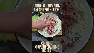 СЕКРЕТ СОЧНОГО ФАРША. ФАРШИРОВАННЫЕ ОВОЩИ #shorts #новогоднийрецепт #рецепты #еда #вкусно