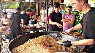 Uzbek National wedding pilaf from soft mutton and excellent rice
