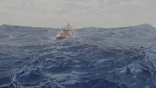 blender amazing 3d scene simulation detailed realistic ship on an ocean