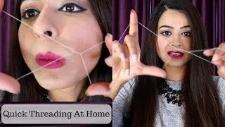 How to do painless threading by your own || upper lips threading and facial hair removing Tutorial.