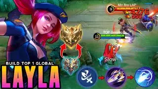 LAYLA THE REAL MONSTER GOLD LANER!!😈 Build Top Global Layla 2024!!! - Mlbb