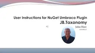 User Instructions for NuGet Umbraco Plugin JB.Taxonomy