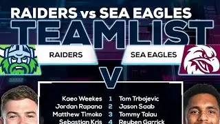 NRL 2024 Round 23 Team List | Canberra RAIDERS vs Manly SEA EAGLES