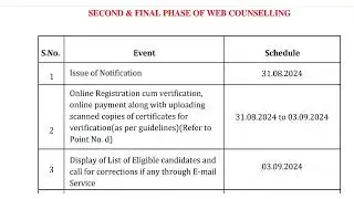 TG PECET 2024 SECOND PHASE COUNSELING DATES CERTIFICATE VERIFICATION WEB OPTIONS SEAT ALLOTMENT 2024