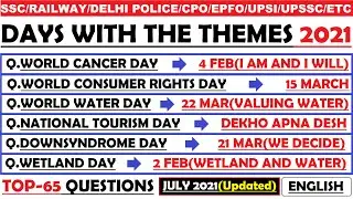 Important Days and Themes 2021 | National/International Days 2021 | Important Dates | HVS STUDIES |