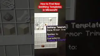 How to Find New Smithing Templates in Minecraft! #gameplay #minecraftbuilds #minecraftbuilding