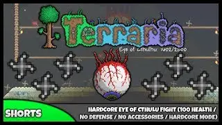 Terraria 1.2.3 || Boss Battles - Eye Of Cthulu VS Shurikens (Hardcore, No Defense, 100 Health)