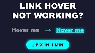 Link Hover Not Working? CSS Fix (1 min)