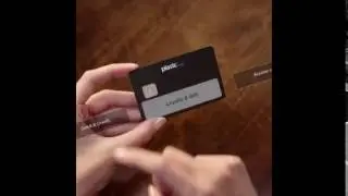 'Plastc card'  Cool tech until we completely transition to mobile pay systems