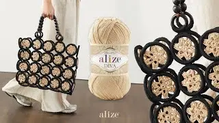 Alize Diva ile Halka Motifli Çanta