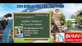 Q.T FOR MANAGEMENT: LECTURE NO.80: THEOREMS OF PROBABILITY MULTIPLICATION THEOREM): MOD 5: BBA S5