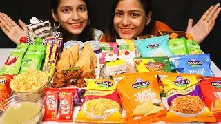INDIAN SNACKS EATING CHALLENGE | SAMOSA, CHIPS, PASTRY, MUFFINS, ICE CREAM, KITKAT | INDIAN FOOD