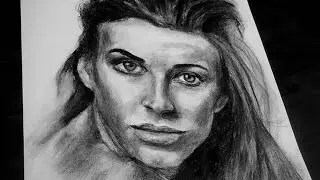 How to draw REALISTIC PORTRAIT with Charcoal pencils