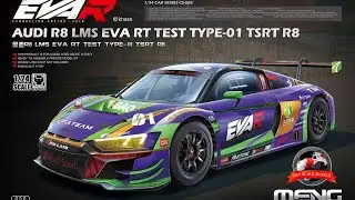 AUDI R8 LMS EVA RT TEST TYPE-01 TSRT R8 MENG Models 1/24 Full Build