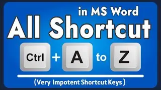 A to Z Shortcut Keys With Ctrl | Shortcut Keys in MS Office | Shortcut for All