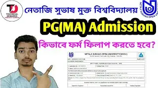 NSOU PG MA Form Fillup Full Process Netaji Subhas Open University