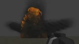 How to make an explosion/fireball in the blender game engine including smoke and rubble No python