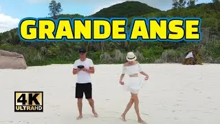Dancing on Grande Anse beach. La Digue, Seychelles