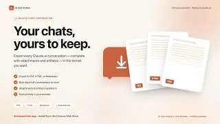 AI Chat Archive — Export Claude.ai chats to PDF, HTML & Markdown