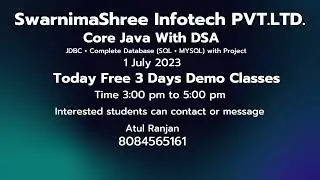 Core Java Free Demo classes. 1 July 2023