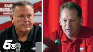 Petrino and Pittman answer questions during Razorback press conference