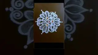 Simple Lotus Rangoli kolam 3*2 dots cute muggulu #Shorts