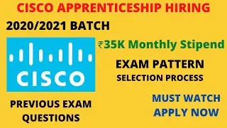 CISCO Hiring | CISCO Apprenticeship for 2020/2021 Batch | Technical Graduate Apprentice