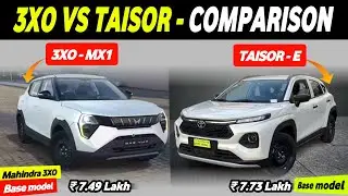 Mahindra 3XO MX1 vs Taisor E - Base Model Comparison | Mahindra 3XO vs Toyota Taisor Comparison