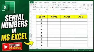 How To Add Serial Numbers In Excel | how to add serial number in excel automatically 