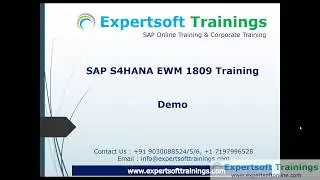 SAP S4HANA EWM 1809 Training | SAP EWM on S4HANA Training | SAP EWM 9.5 Training