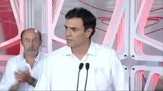 Discurso de Pedro Sánchez tras su victoria en la consulta para la elección del Secretaria General