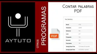 Contar palabras y caracteres de un PDF - (FÁCIL Y RÁPIDO. SIN PROGRAMAS)