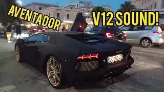 Lamborghini Aventador Vanta Black START-UP in Rome! Epic SOUND!
