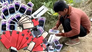 OMG...! Found Boxes iPhone 14 & A lots Of Broken Phone From Garbage || Restore Realme C12 Cracked