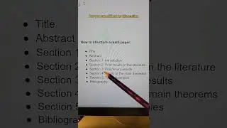 How to structure a math paper