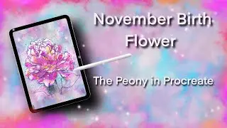 November Birth Flower -  Peony + FREE download