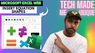 How to insert equation shapes in Microsoft excel web | insert equation shapes in Microsoft excel pc