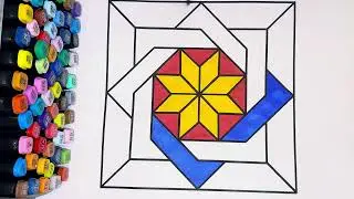 Mandala coloring pattern asmr video 