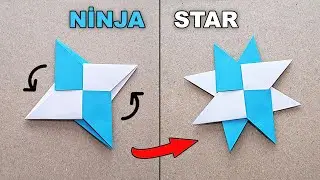 DIY - HOW TO MAKE A TRANSFORMING NINJA STAR FROM A4 PAPER - ORIGAMI