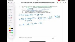 Solving Word Problems using Equations (4) Class Work 4 Q2