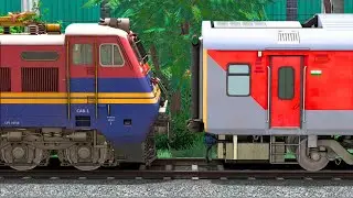 WAP4 SHUNTING LHB RED AC TRAIN COACH | BUMPY RAILROAD Train Simulator | Railworks | NTG GAMING