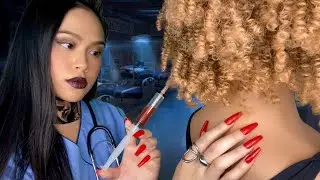 ASMR ⚠️Sketchy Nurse Induces Sleep & Plays w/ Your Hair + Back Scratch & TINGLY Injections, lite gum