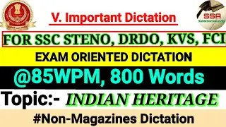SSC STENOGRAPHER GRADE D SKILL 💯 MOCK TEST #85wpm 800W #sscskilltest #80wpm #steno #generaldictation