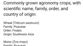 Agronomy Crops with Scientific name, family and Origin #ppsc #agricultureofficer #agronomy #crops