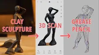 Sculpture to 3D Drawing Using Blender's Grease Pencil and Polycam