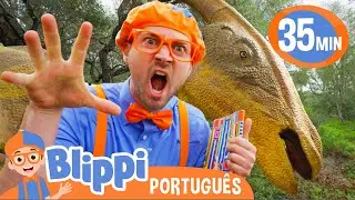 Blippi Visita um Parque de Dinossauros! | Melhores Episódios do Blippi! | Vídeos Educativos