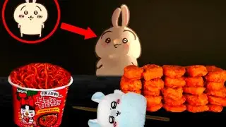 USAGI ASMR MUKBANG SPICY NOODLES, MOMONGA & CHICKEN NUGGETS (No Talking) EATING SOUNDS